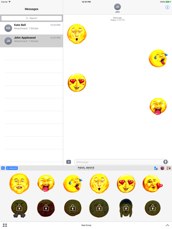 Tangkapan skrin Real Emoji Stickers iPad 