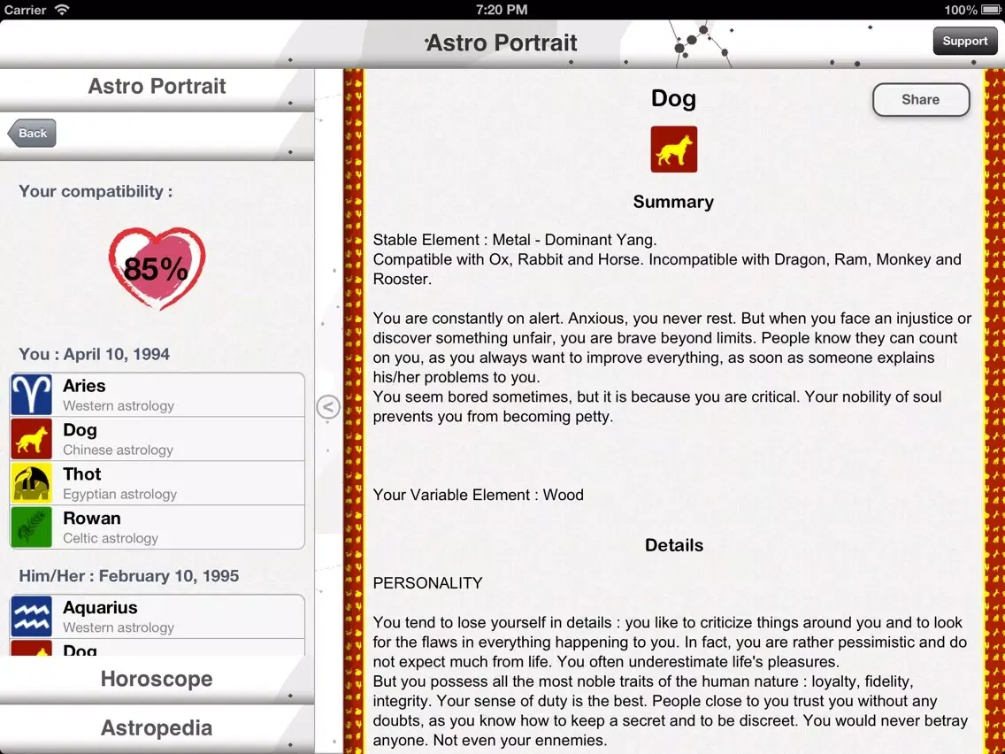 Astro Portrait - Your Astrological Profile, Compatibility between signs and Horoscope iPad  Ekran Görüntüleri