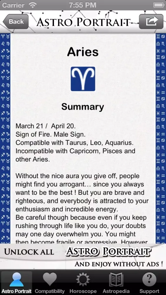 Astro Portrait - Your Astrological Profile, Compatibility between signs and Horoscope Ekran Görüntüleri