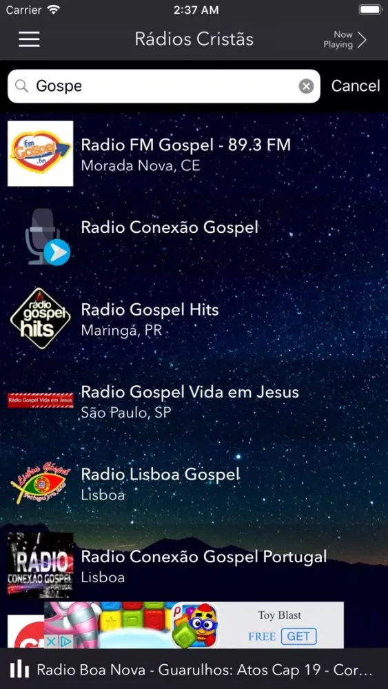 Captures d'écran de Rádios Cristãs
