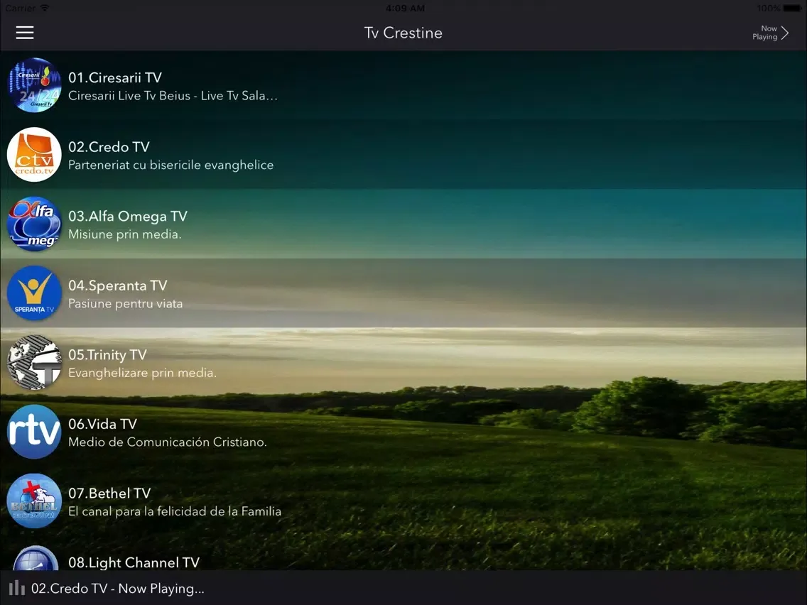 Tangkapan skrin Tv Crestine iPad 