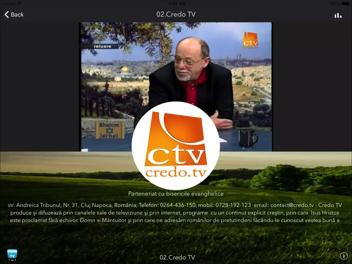Tangkapan skrin Tv Crestine iPad 