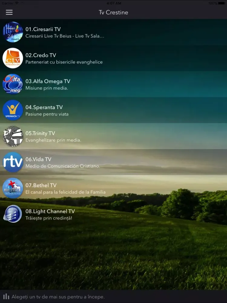Tangkapan skrin Tv Crestine iPad 