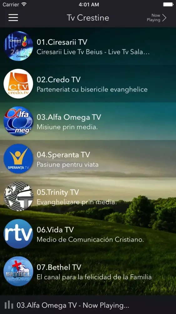 Tangkapan skrin Tv Crestine