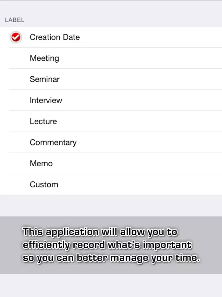 Captures d'écran de Time Machine Voice Memo Lite iPad 