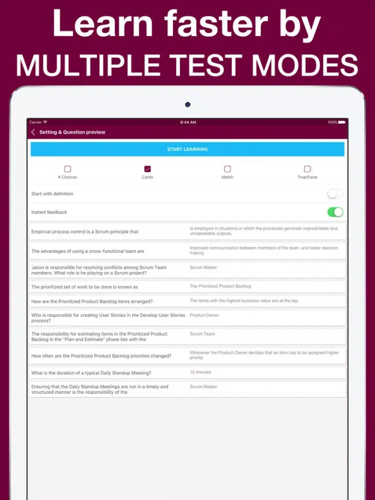 Certified Scrum Master 2017 iPad 应用截图