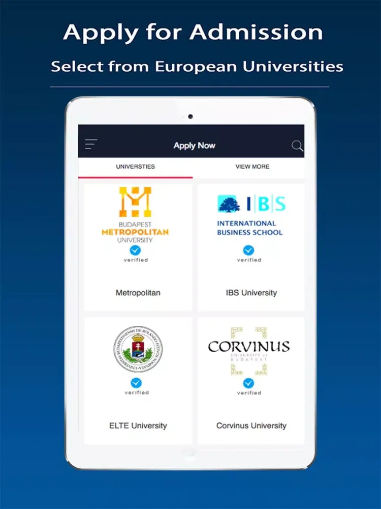 Screenshot di Studyineurope iPad 