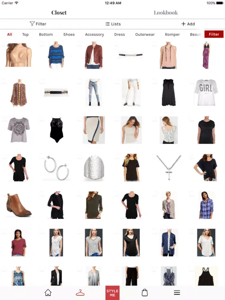 Ảnh chụp màn hình của GlamOutfit closet organizer & outfit planner iPad 