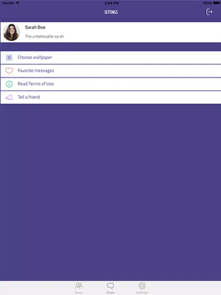 ภาพหน้าจอของ Chatia Messenger iPad 