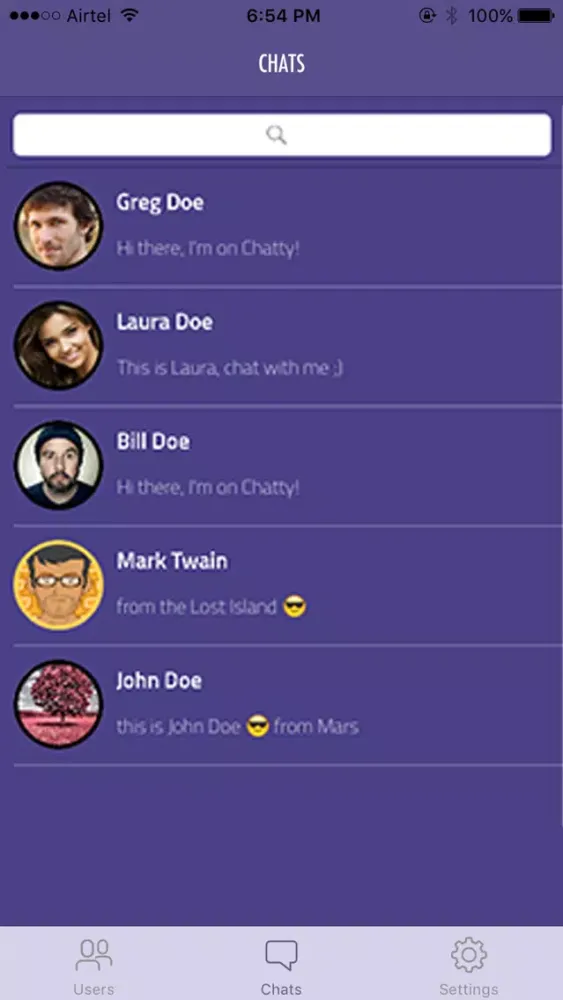 ภาพหน้าจอของ Chatia Messenger