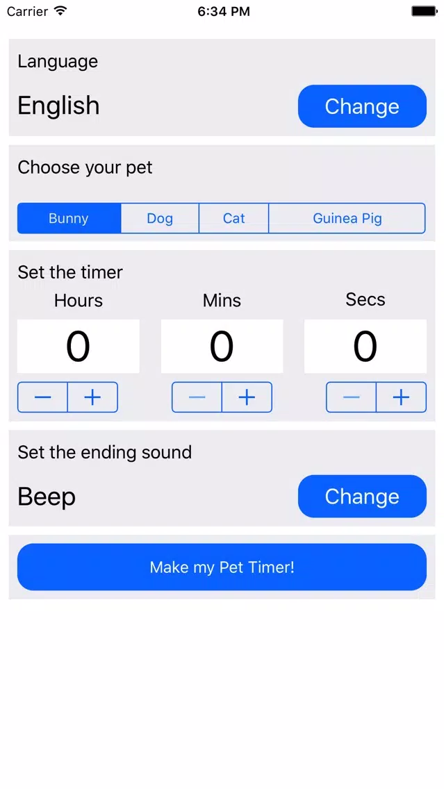 Capturas de tela do Pet Timer: Cute Bunny, Dog, Cat or Guinea Pig!
