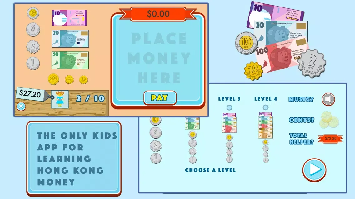 Hong Kong Money - Learning and Teaching app for kids Screenshots