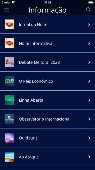 Capturas de tela do STV Play