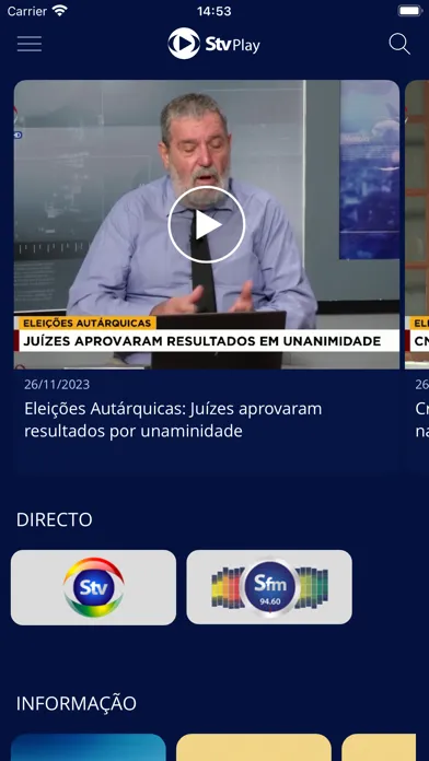 Capturas de tela do STV Play