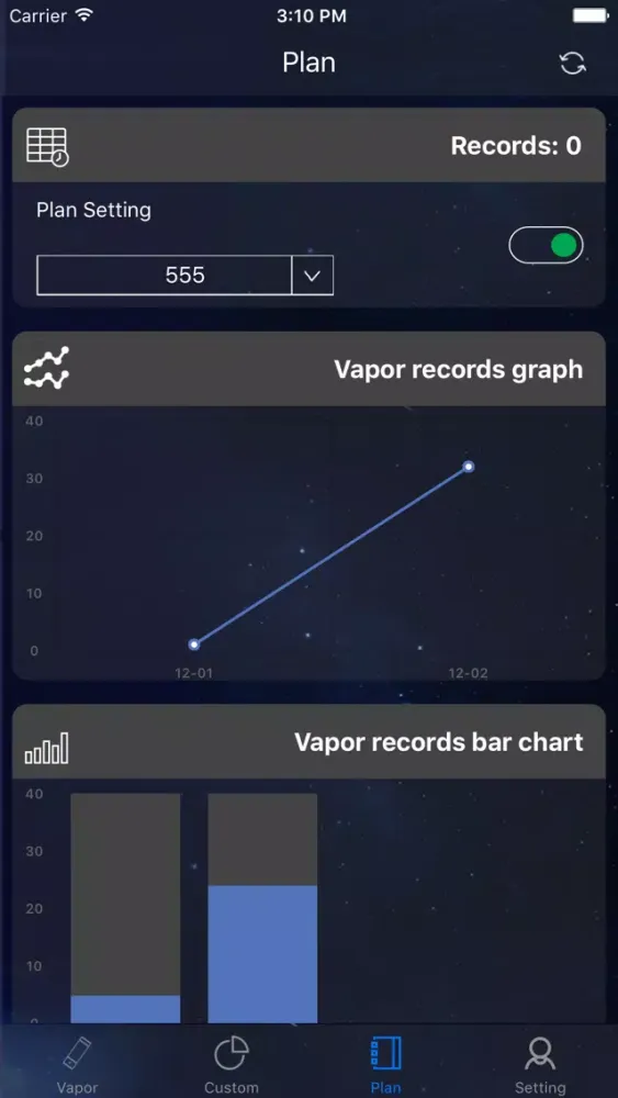 Zrzuty ekranu uVapor