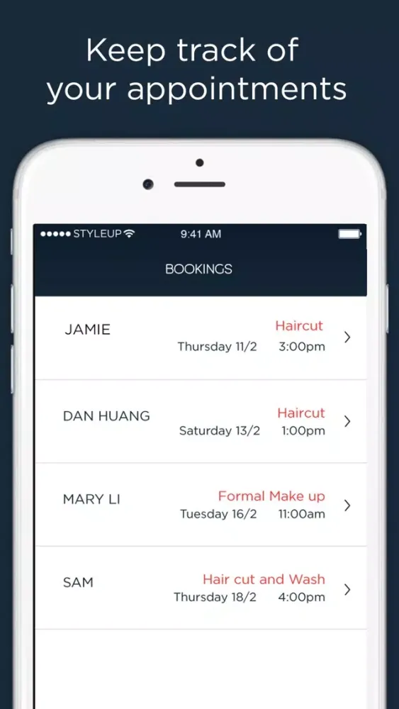 StyleUp for Consumers - Booking Beauty Service Screenshots