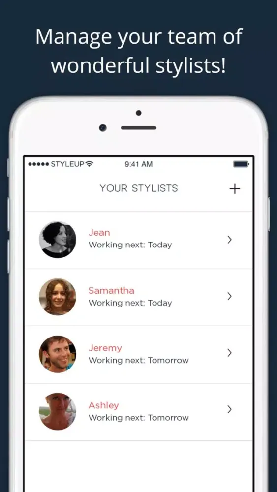 Zrzuty ekranu StyleUp for Salons - Scheduling & management