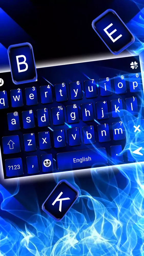 Stylish Blue Keyboard Theme スクリーンショット