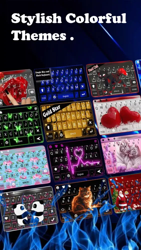 Stylish Blue Keyboard Theme スクリーンショット