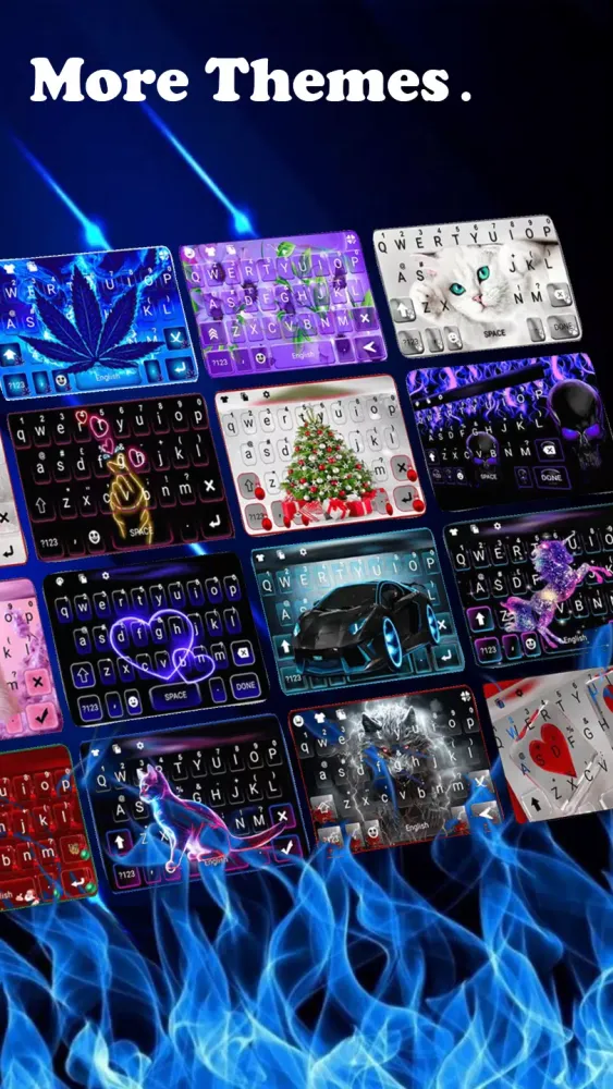 Stylish Blue Keyboard Theme スクリーンショット