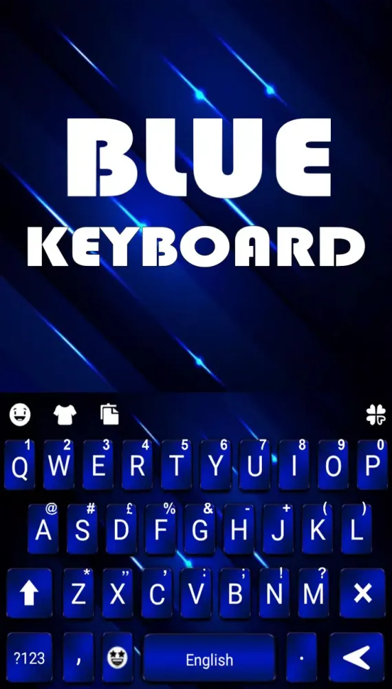 Stylish Blue Keyboard Theme スクリーンショット