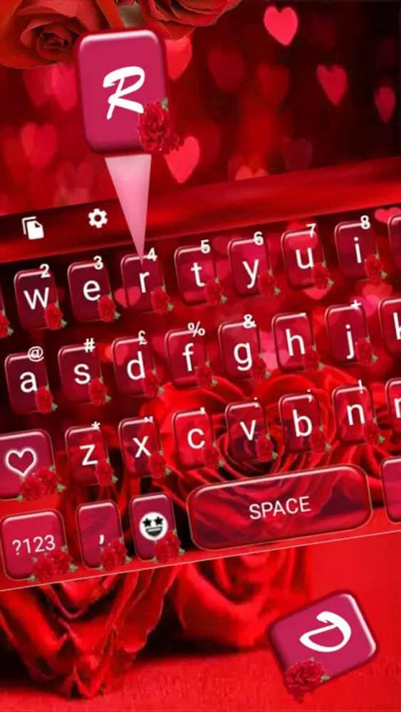 صور Stylish Red Rose Keyboard