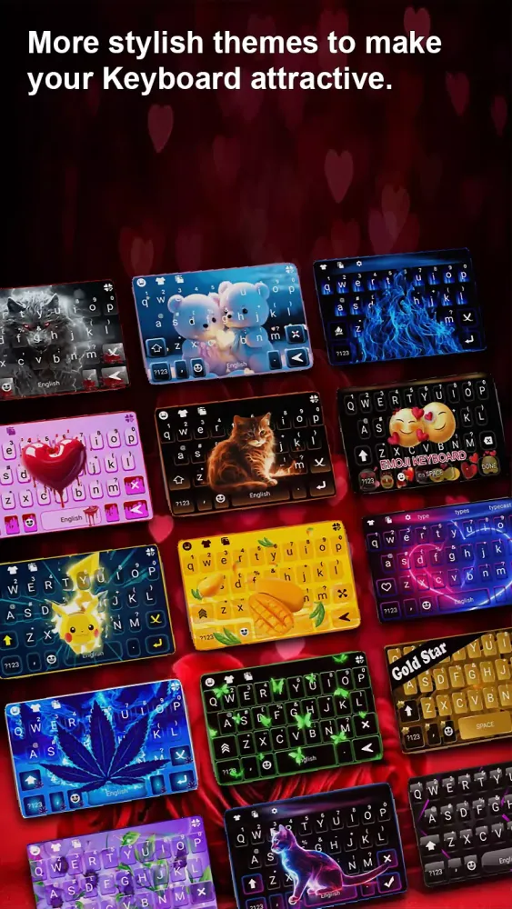 صور Stylish Red Rose Keyboard