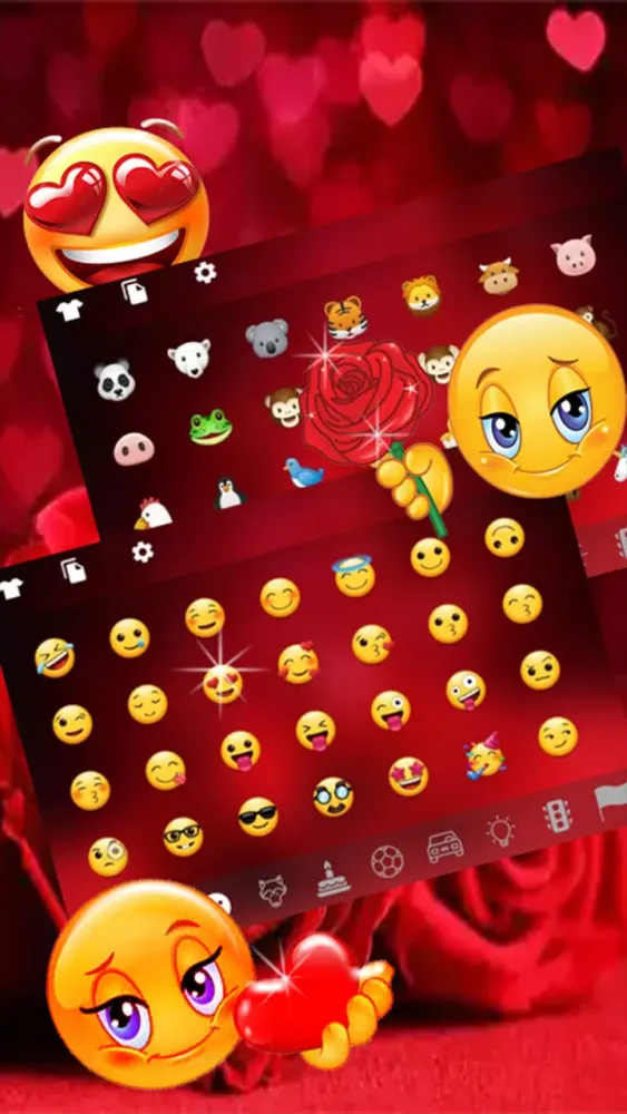 صور Stylish Red Rose Keyboard