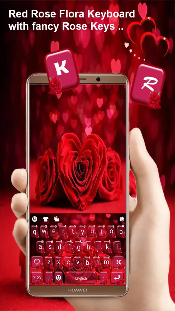 صور Stylish Red Rose Keyboard