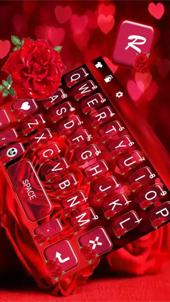 صور Stylish Red Rose Keyboard
