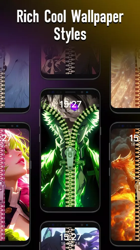 Stylish Zipper Lock Screen スクリーンショット