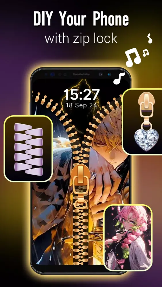 Stylish Zipper Lock Screen スクリーンショット
