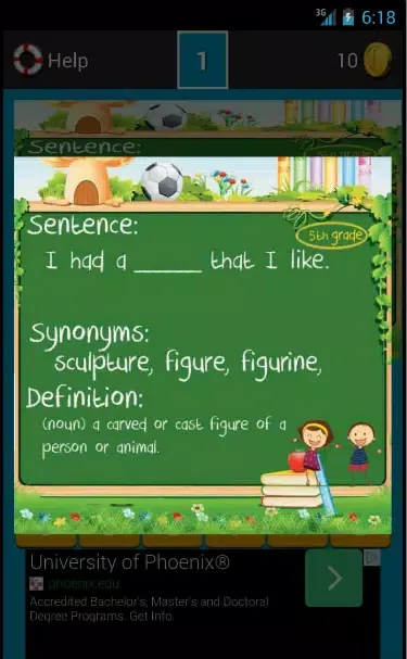 ภาพหน้าจอของ Vocabulary Games Fifth