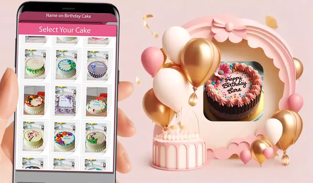 Screenshot di Name on Birthday Cake