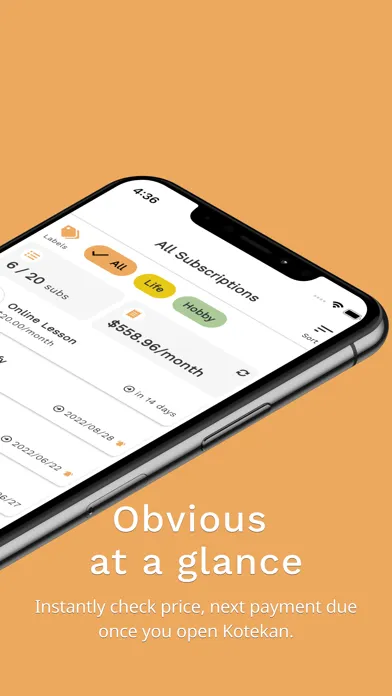 Zrzuty ekranu Kotekan: Track subscriptions