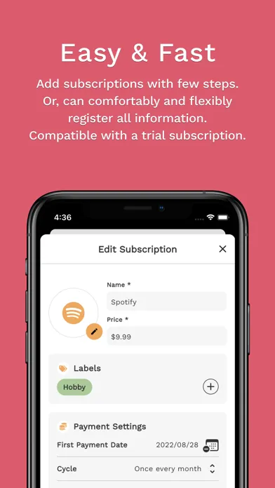Zrzuty ekranu Kotekan: Track subscriptions