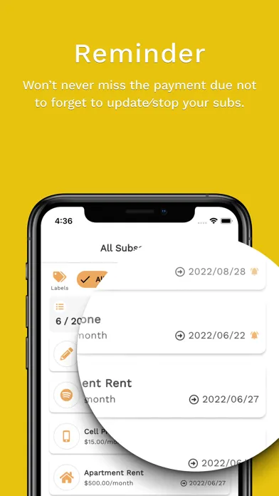 Zrzuty ekranu Kotekan: Track subscriptions