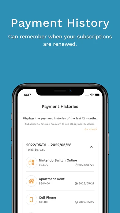 Zrzuty ekranu Kotekan: Track subscriptions