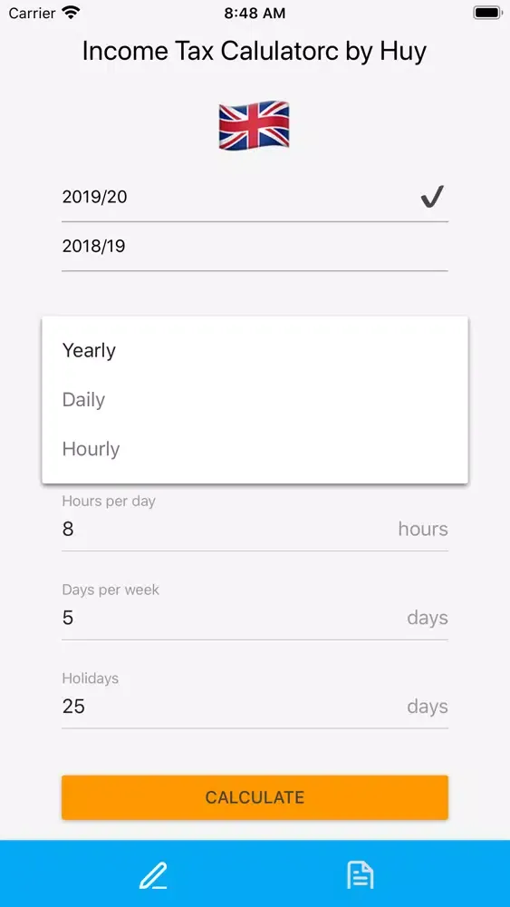 Itch - tax calculator Screenshots