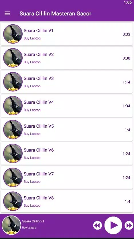 Suara Cililin Masteran Gacor Screenshots