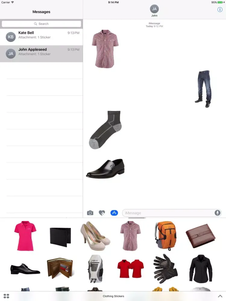 Clothing Stickers for iMessage iPad  स्क्रीनशॉट