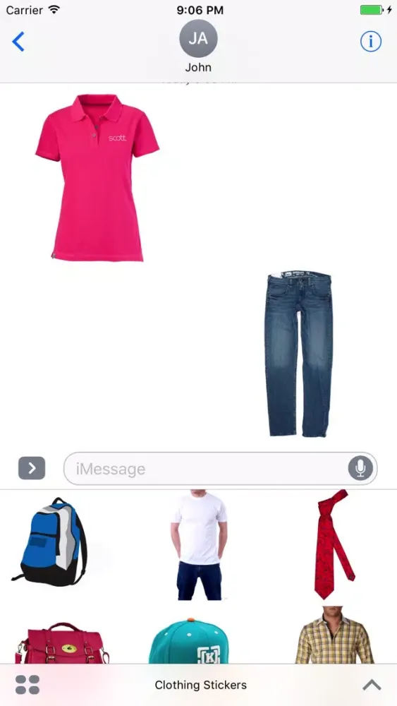 Clothing Stickers for iMessage स्क्रीनशॉट
