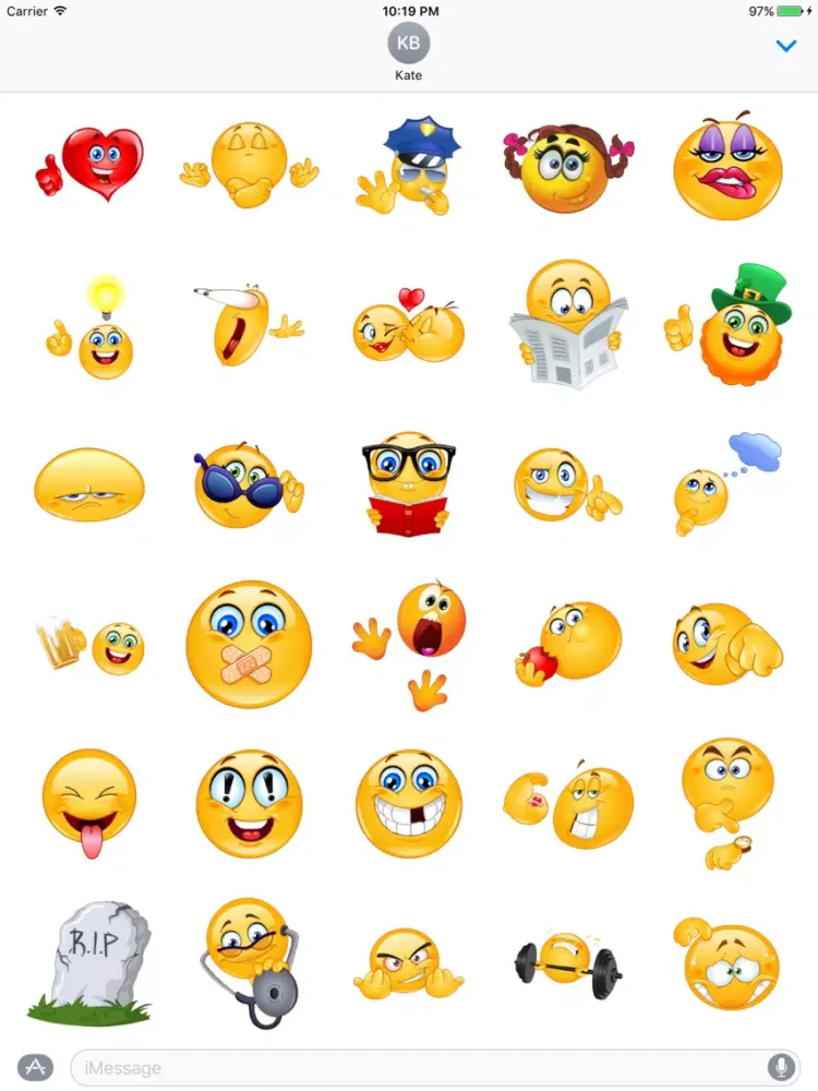 Tangkapan skrin Emoji Stickers Kit iPad 