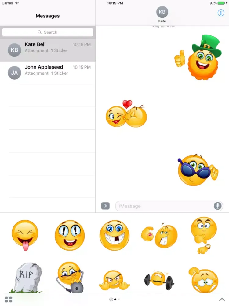 Tangkapan skrin Emoji Stickers Kit iPad 