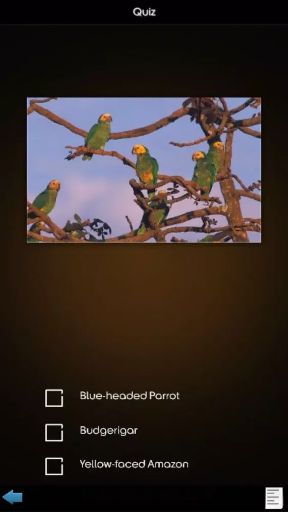 Zrzuty ekranu Parrot Species Guide