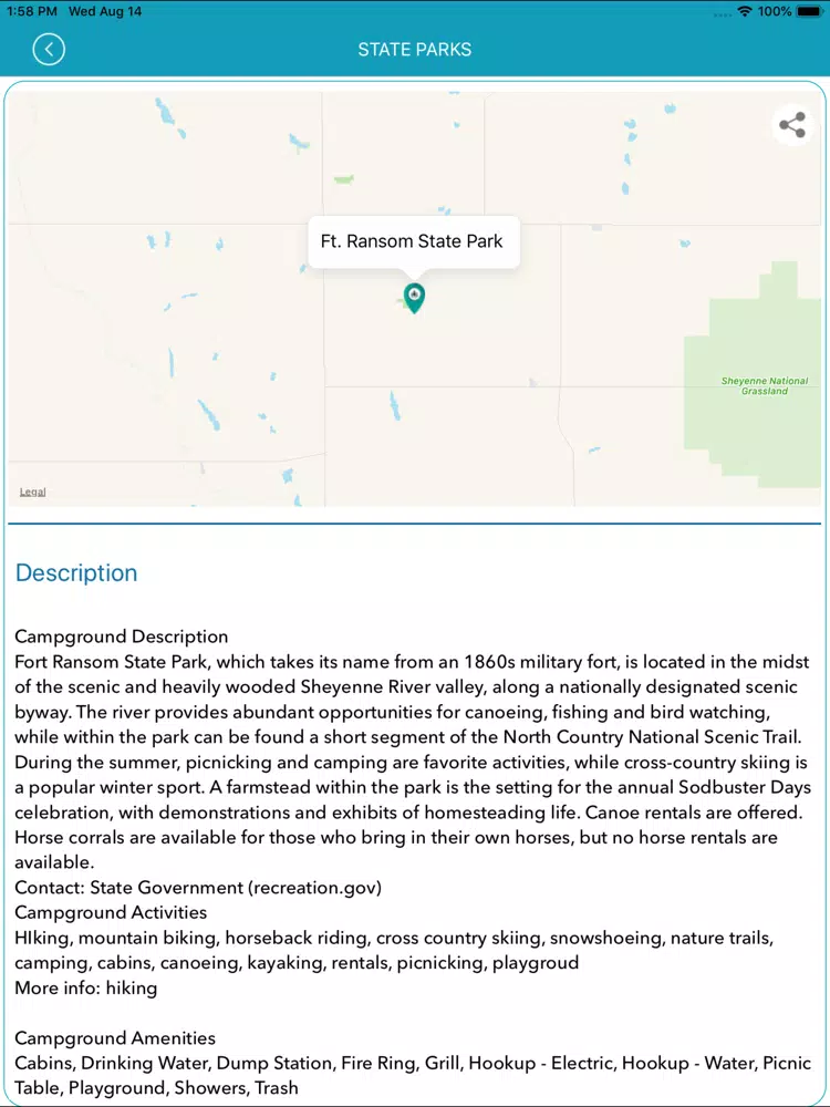 ภาพหน้าจอของ North Dakota State Parks_ iPad 