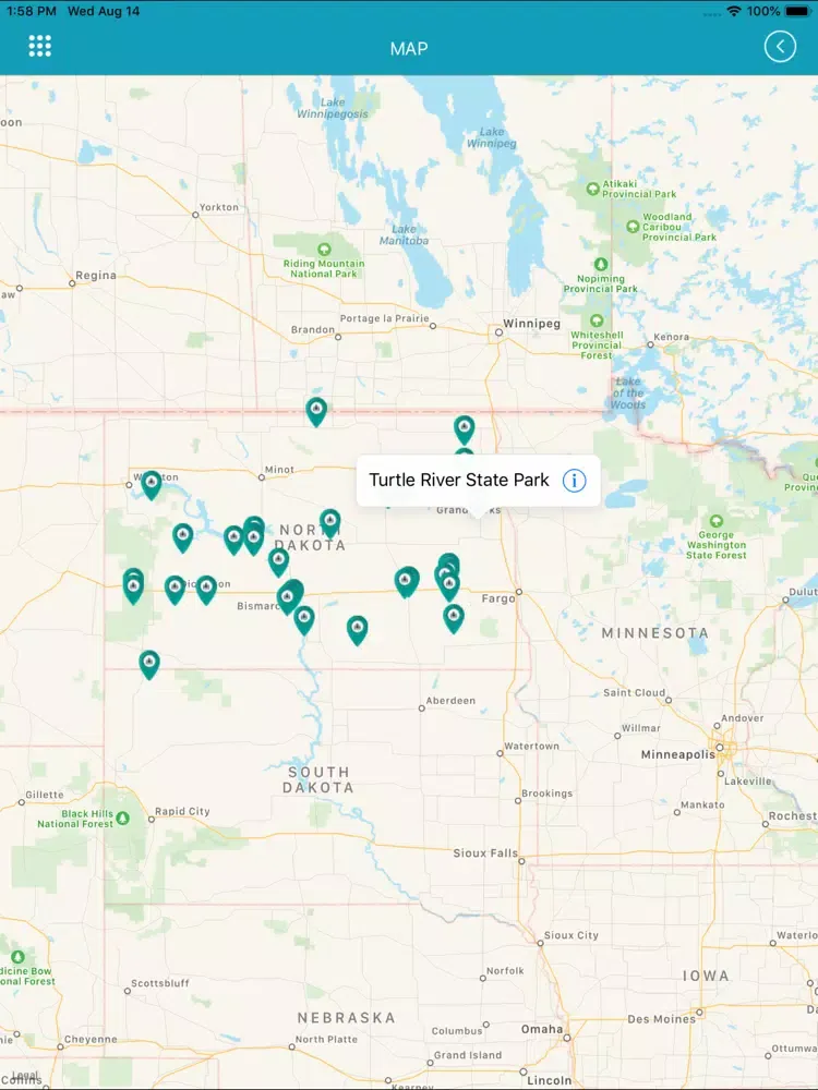 Tangkapan layar North Dakota State Parks_ iPad 