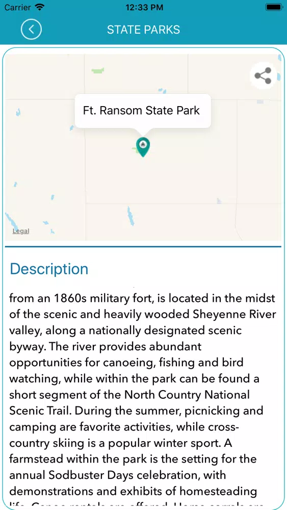 ภาพหน้าจอของ North Dakota State Parks_