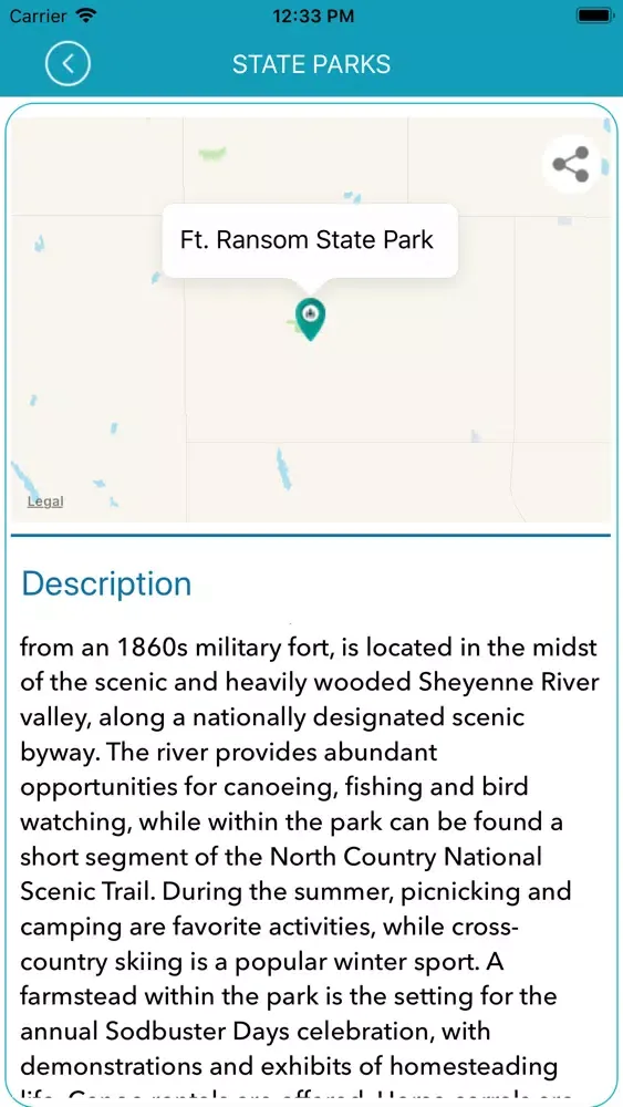 Tangkapan layar North Dakota State Parks_
