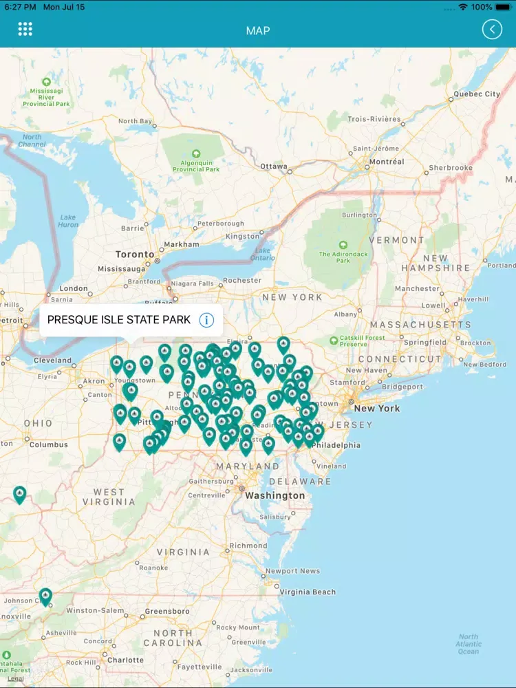 Pennsylvania State Park iPad  স্ক্রিনশট